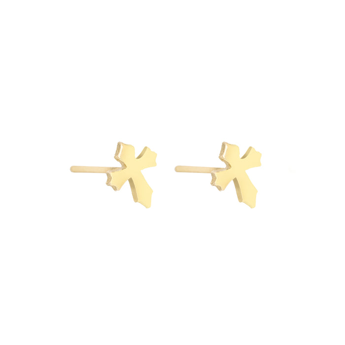 925 Sterling Silver Tiny Cross Earring