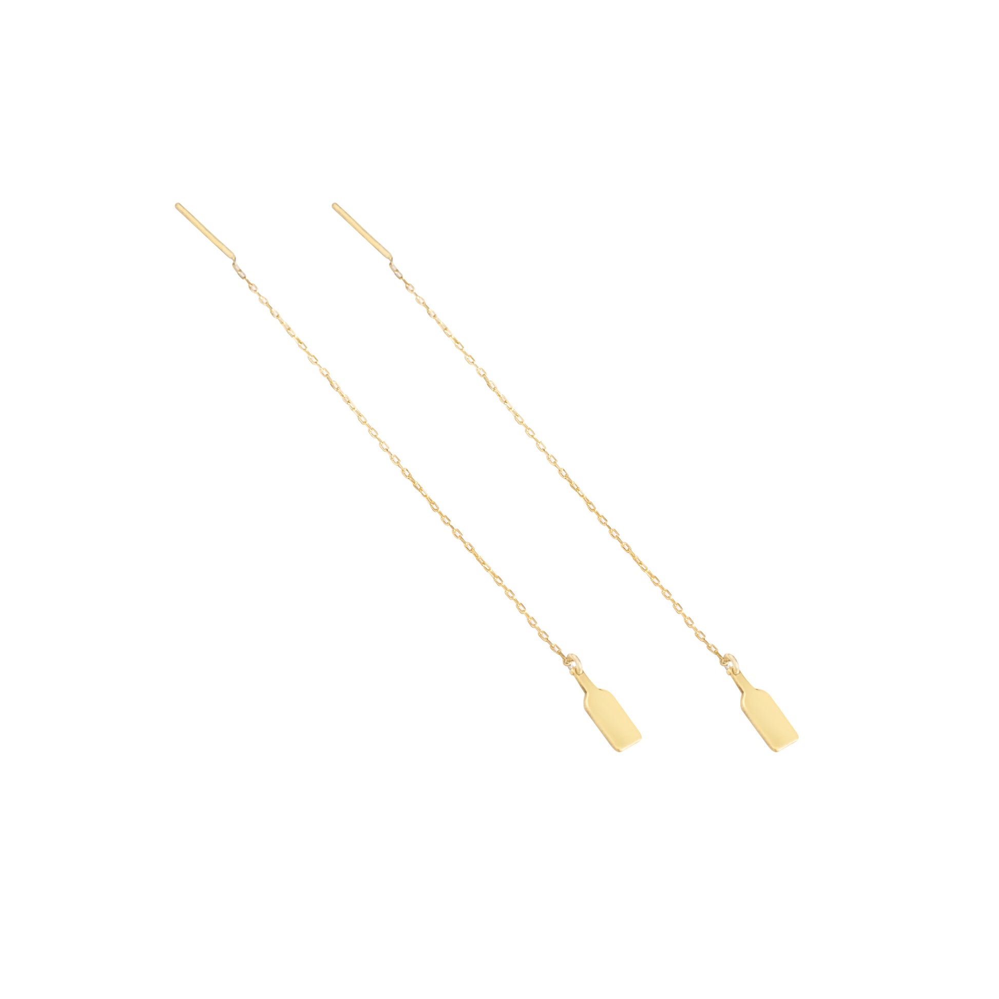 925 Sterling Silver Threader Glass and Wine Earrings