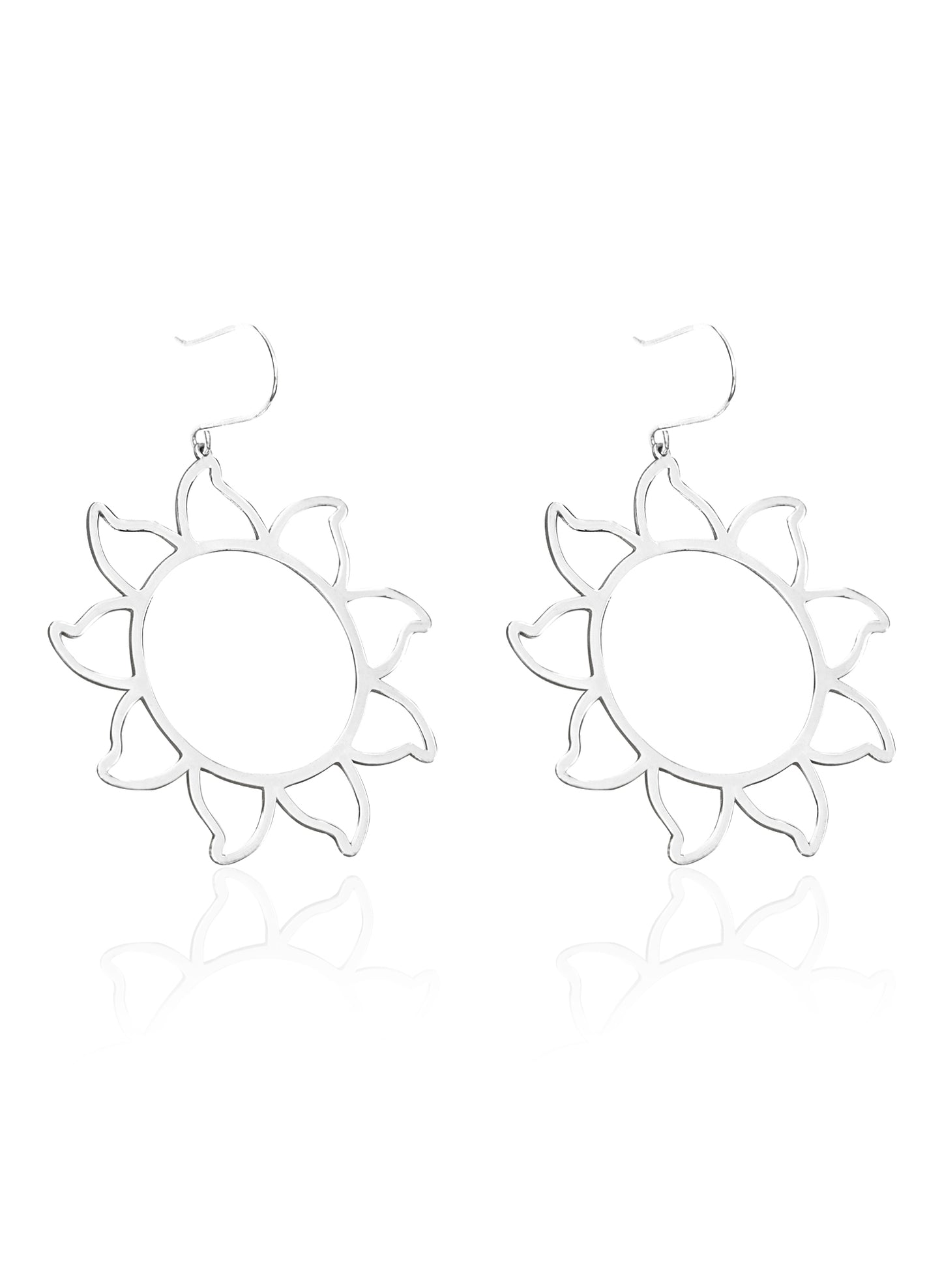 925 Sterling Silver Hoop Sun Earring