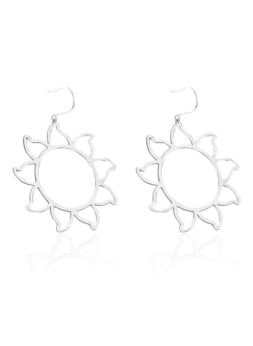 925 Sterling Silver Hoop Sun Earring