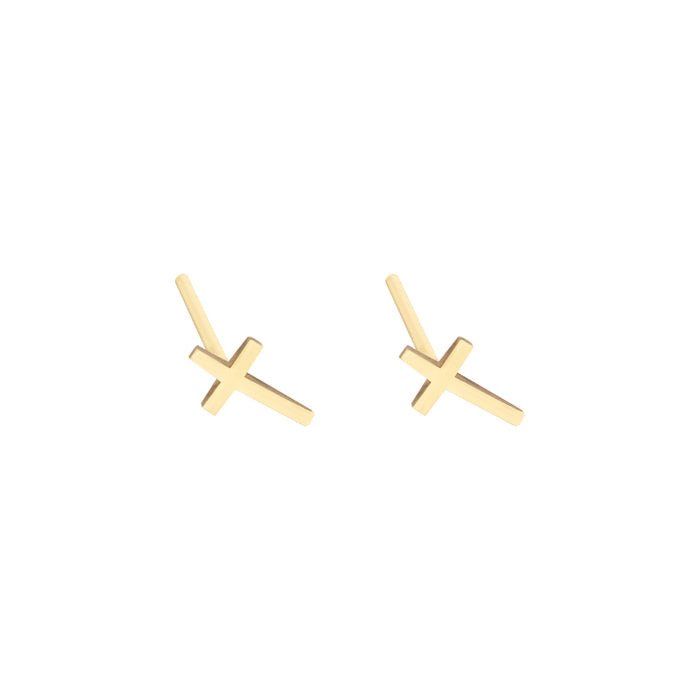 925 Sterling Silver Dainty Cross Stud Earring