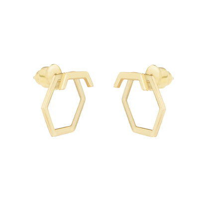 925 Sterling Silver Hexagon Ear Jacket Earrings