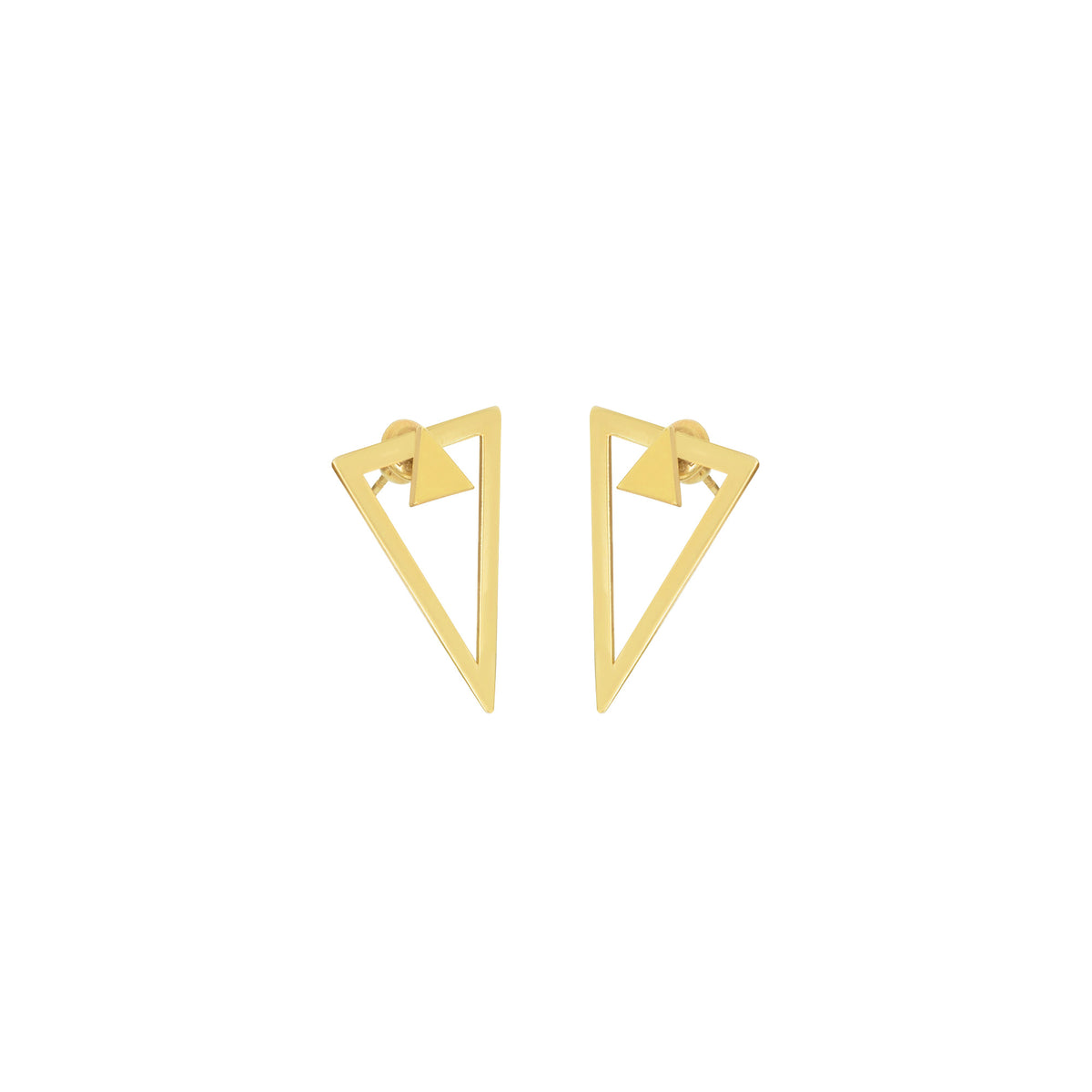 Ear Jacket Earring - Valentine's Day Gift - Right Triangle Earring - Unique Earring - Double Earring - Geometric Earring