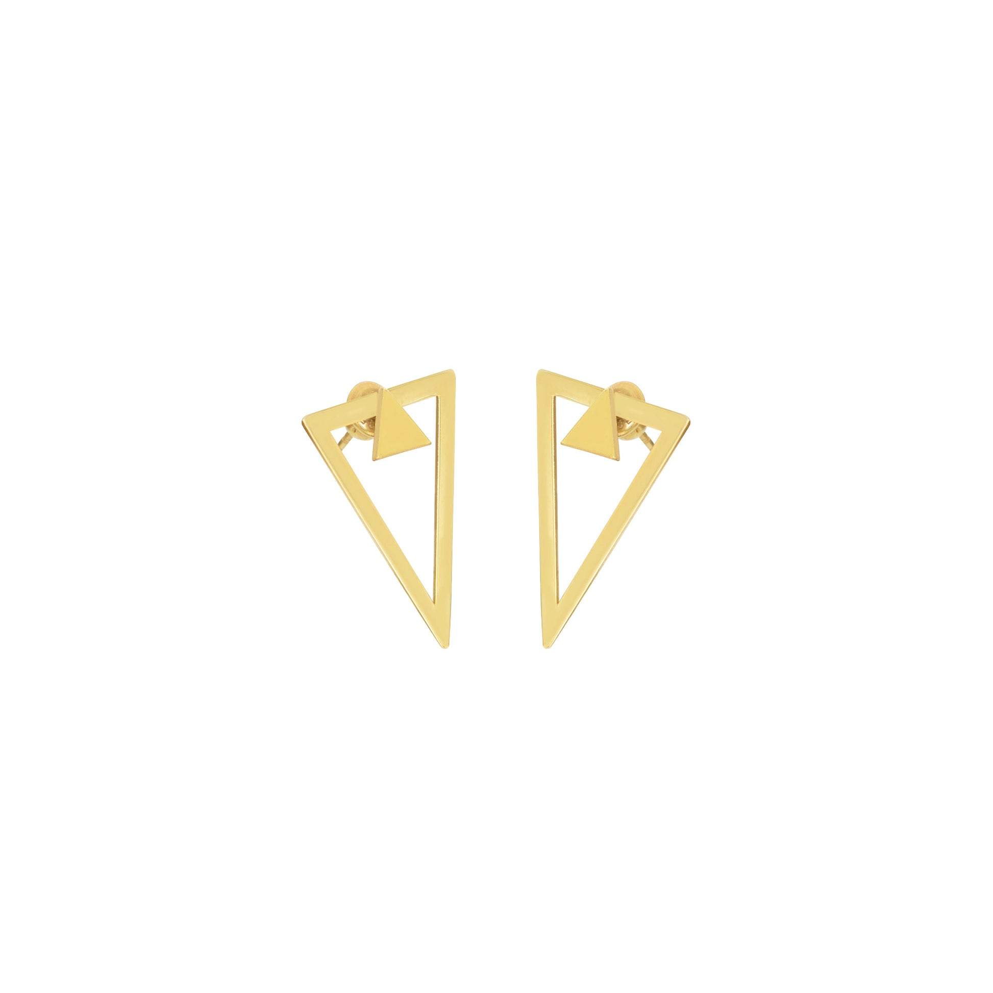 Ear Jacket Earring - Valentine's Day Gift - Right Triangle Earring - Unique Earring - Double Earring - Geometric Earring