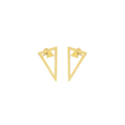Ear Jacket Earring - Valentine's Day Gift - Right Triangle Earring - Unique Earring - Double Earring - Geometric Earring