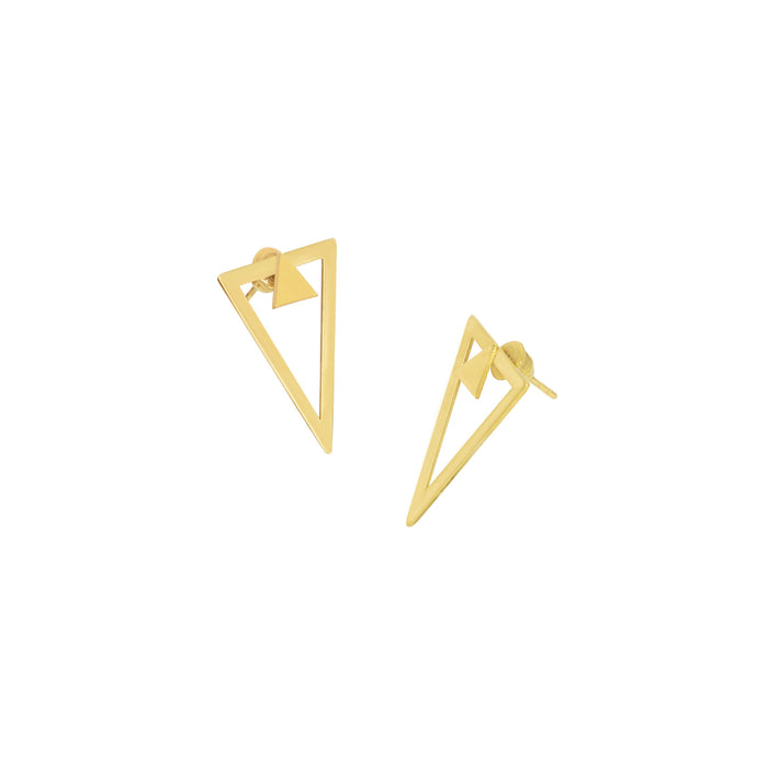 Ear Jacket Earring - Valentine's Day Gift - Right Triangle Earring - Unique Earring - Double Earring - Geometric Earring