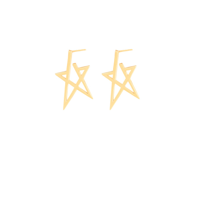 925 Sterling Silver Modern Star Earring