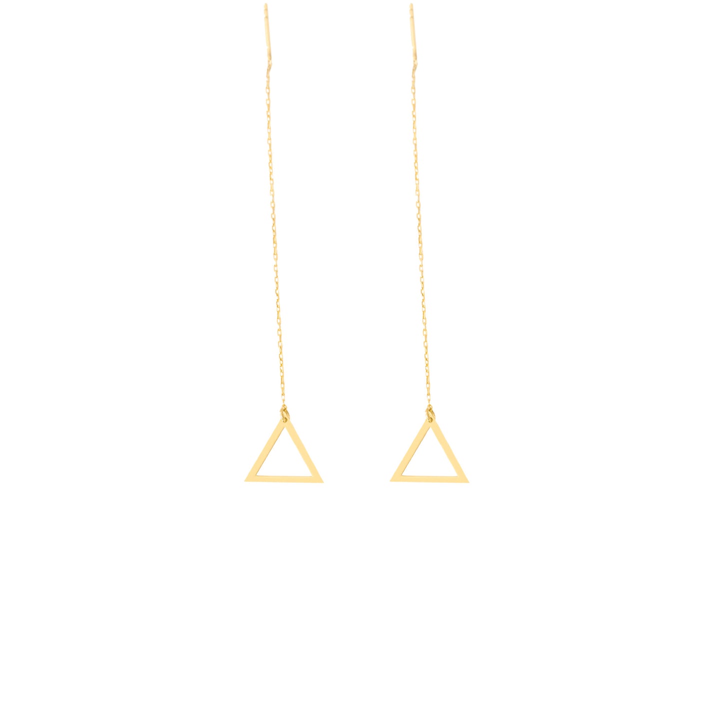 925 Sterling Silver Threader Triangle Chain Earrings