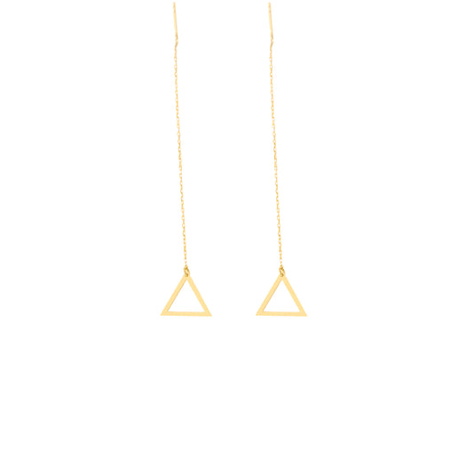 925 Sterling Silver Threader Triangle Chain Earrings