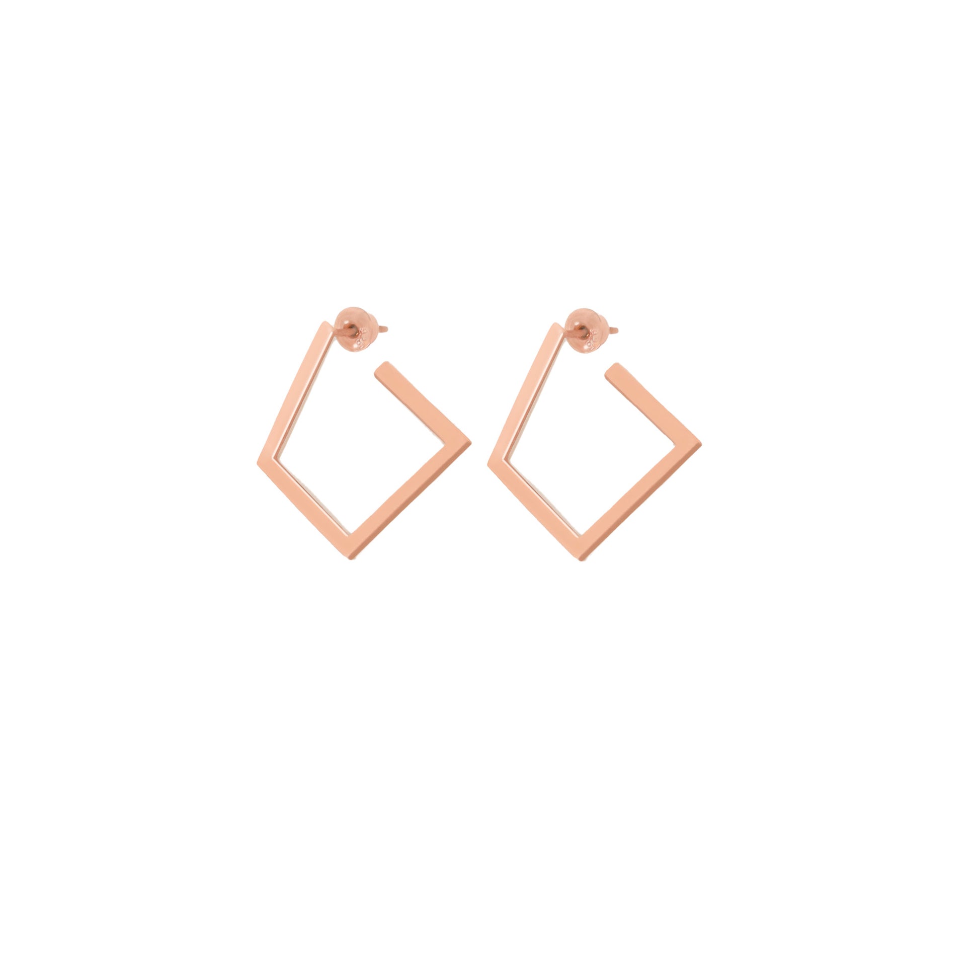 925 Sterling Silver Square Hoop Earrings