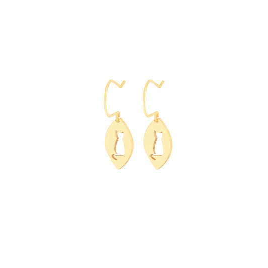 925 Sterling Silver Cat Dangle & Drop Earrings