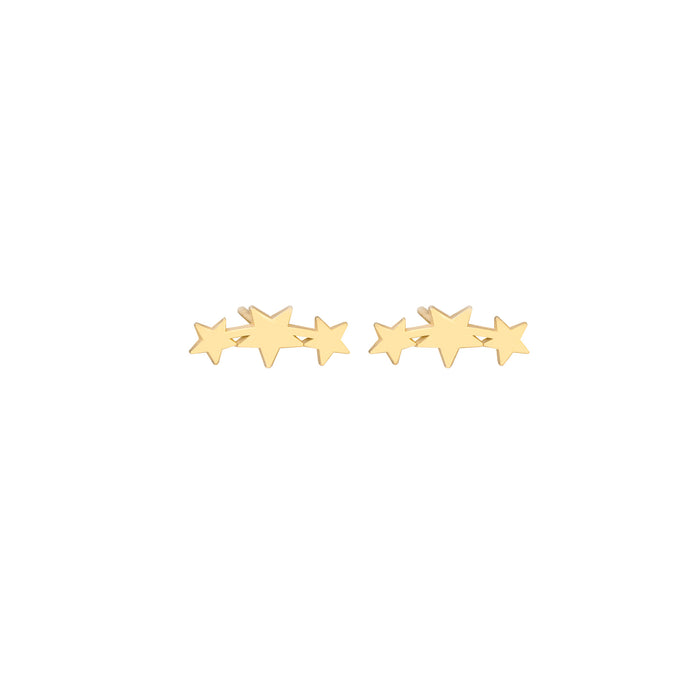 925 Sterling Silver Minimalist Stars Climber Earrings