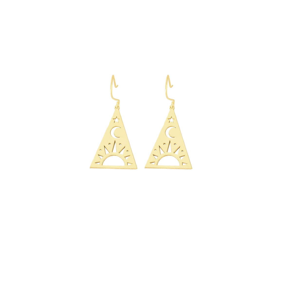 925 Sterling Silver Triangle Celestial Earrings
