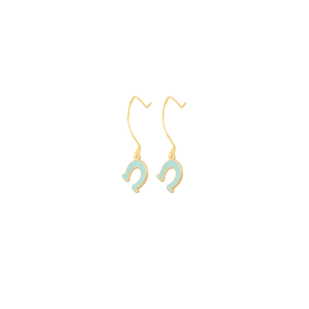 925 Sterling Silver Enamel Horseshoe Earrings
