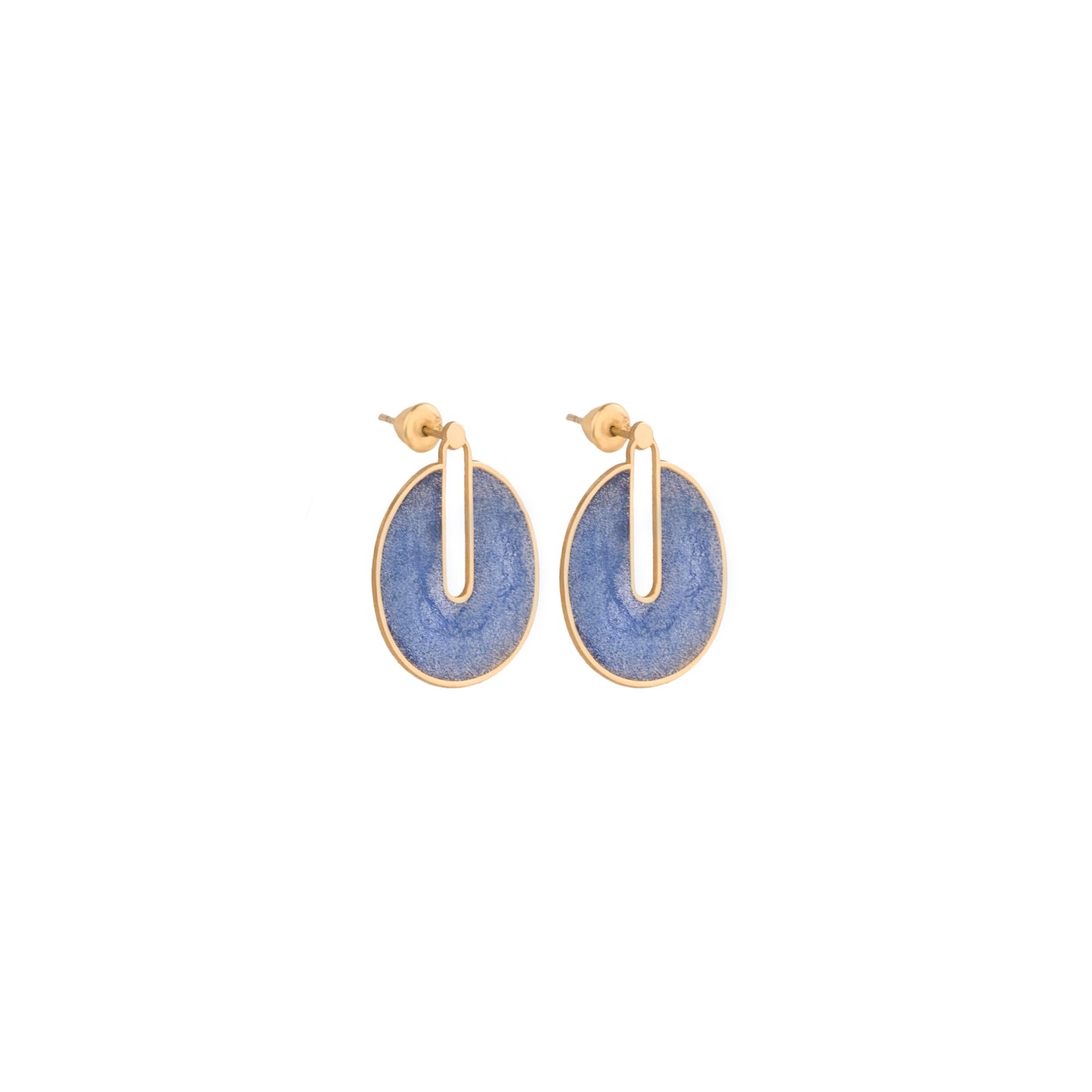 925 Sterling Silver Silvery Blue Errings