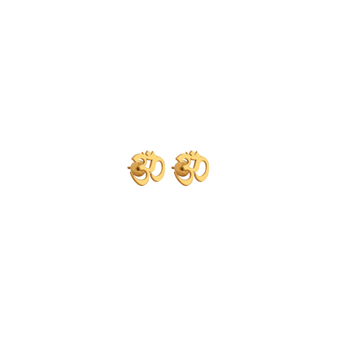 925 Sterling Silver Gold Om Earrings