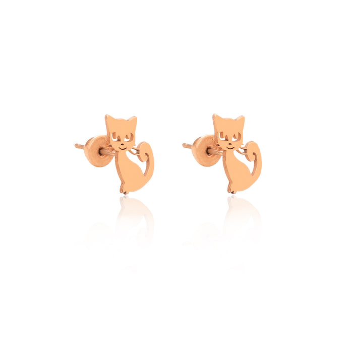 925 Sterling Silver Cat Earrings