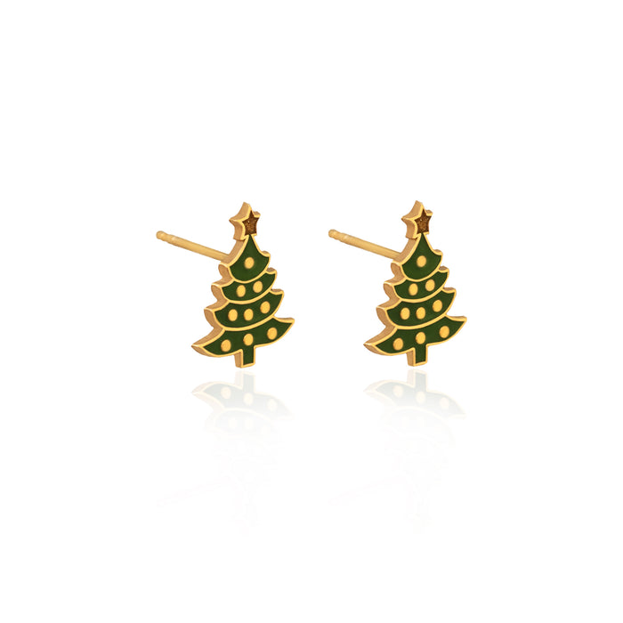 925 Sterling Silver Christmas Tree Earrings