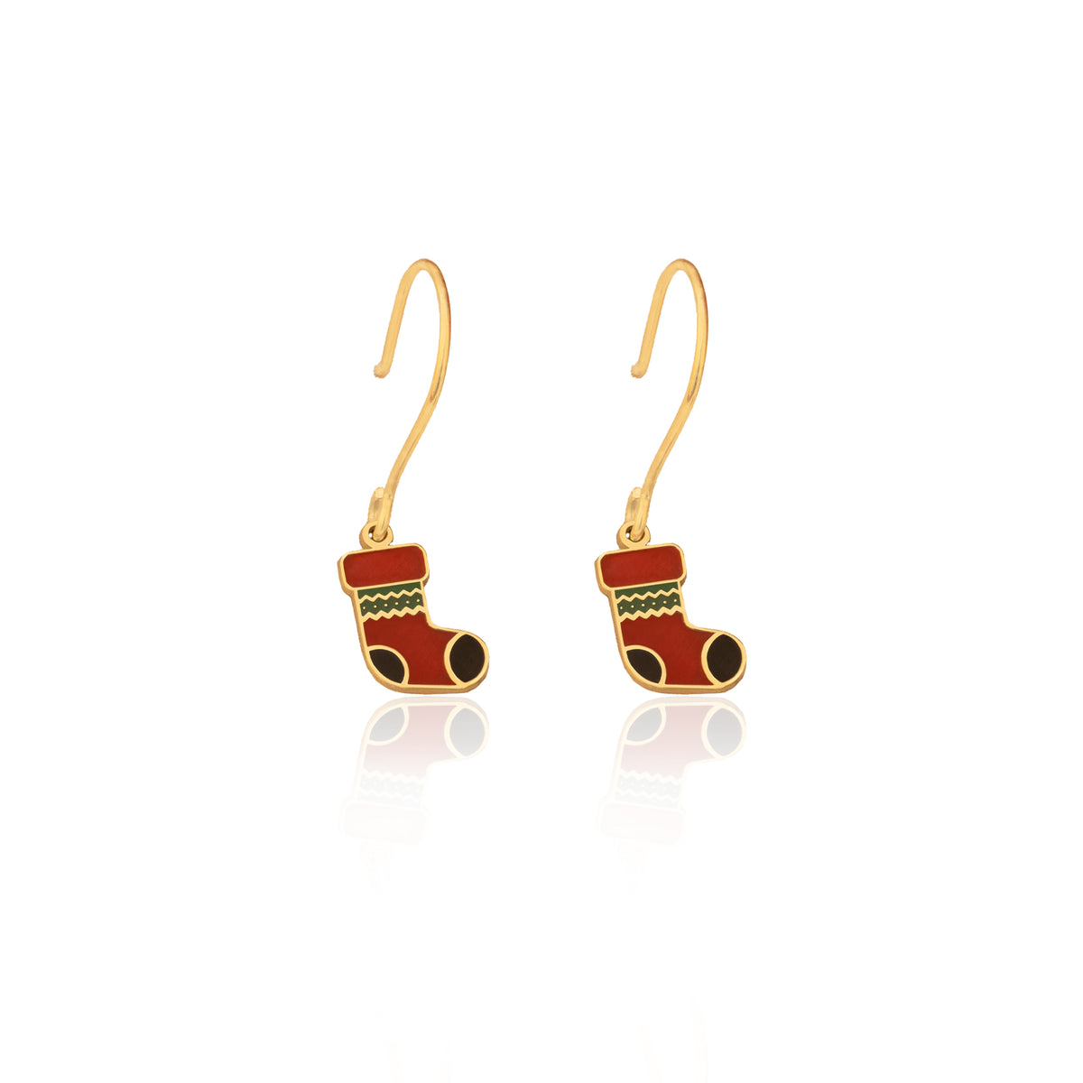 925 Sterling Silver Christmas Stocking Earrings