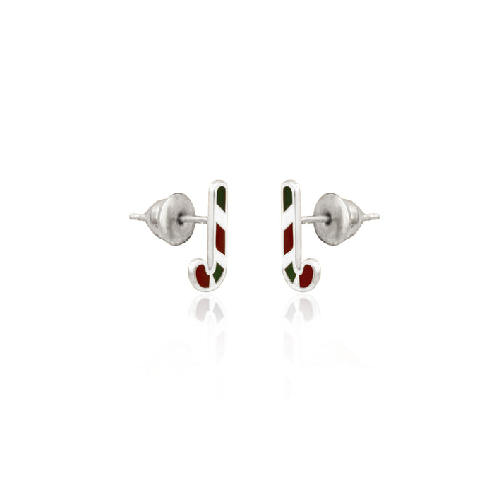 925 Sterling Silver Candy Cane Earrings