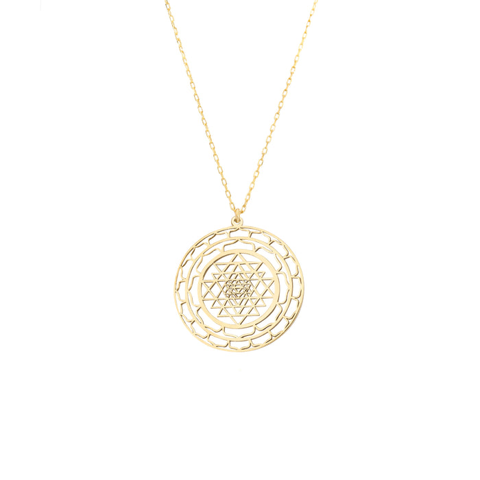 925 Sterling Silver Sacred Geometry Necklace - Sri Yantra