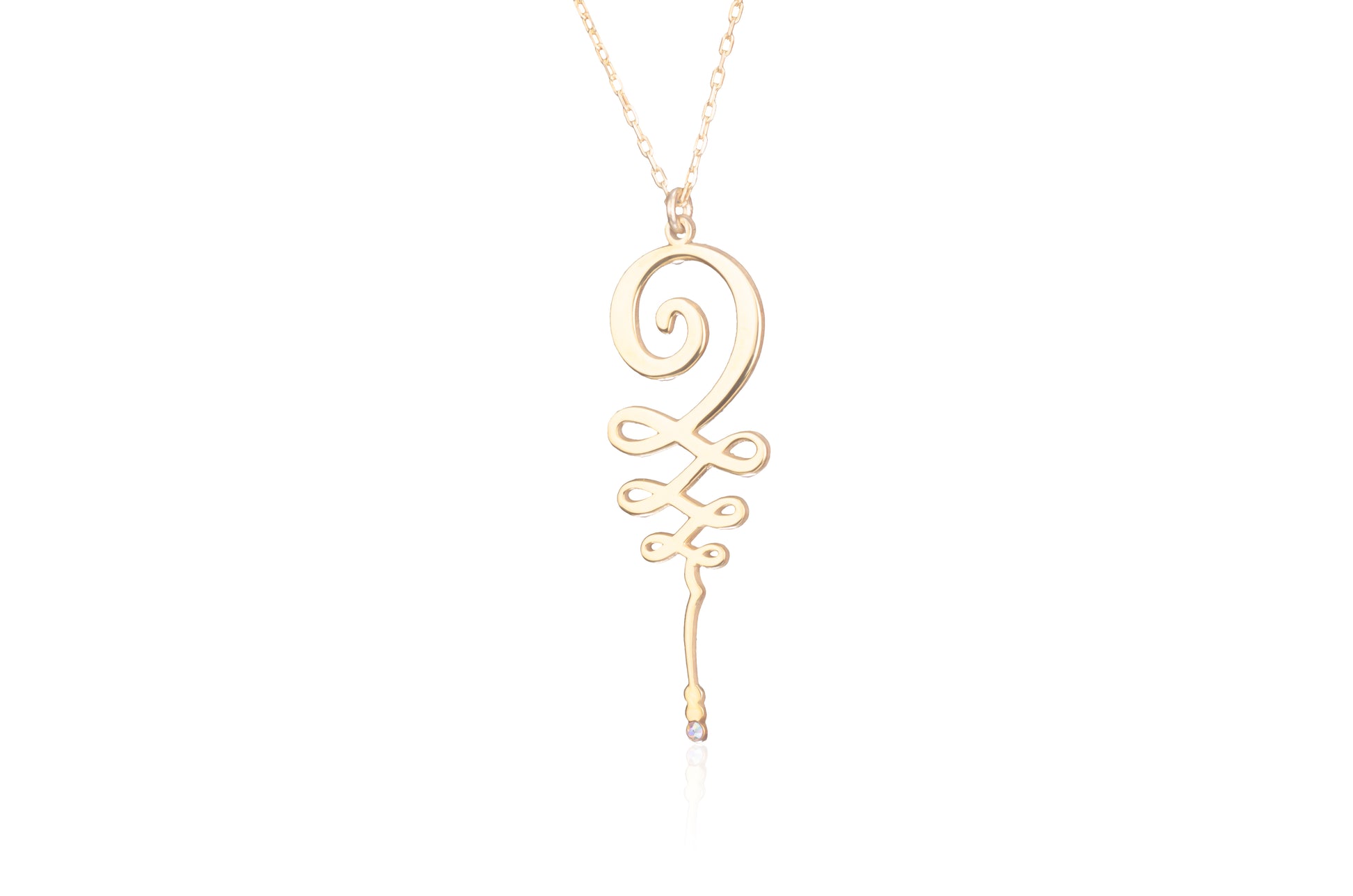 925 Sterling Silver Unalome Necklace with Stone