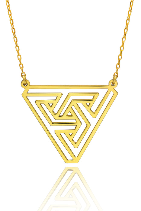 925 Sterling Silver Penrose Triangle Necklace - Impossible Tribar Necklace