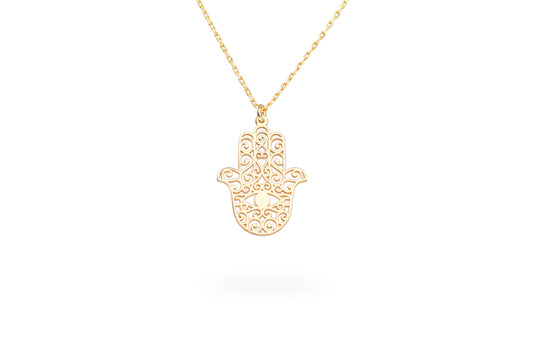 925 Sterling Silver Hand of Hamsa Necklace