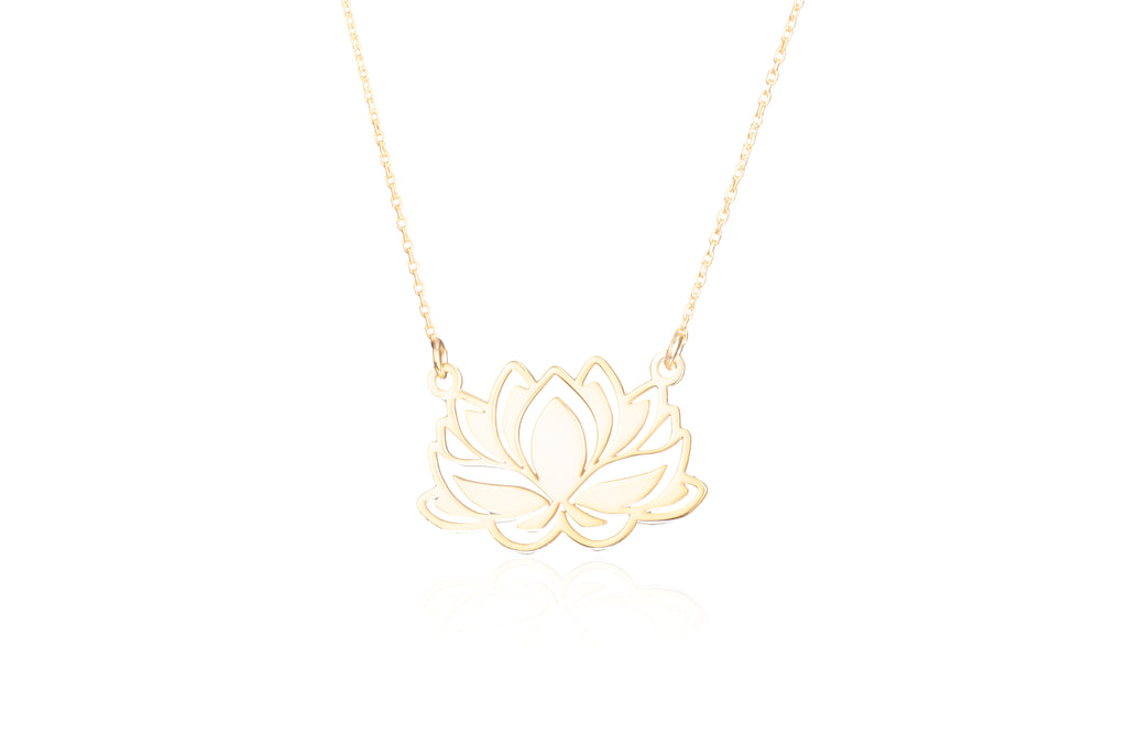 925 Sterling Silver Gold Lotus Flower Necklace