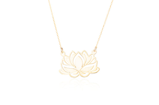 925 Sterling Silver Gold Lotus Flower Necklace