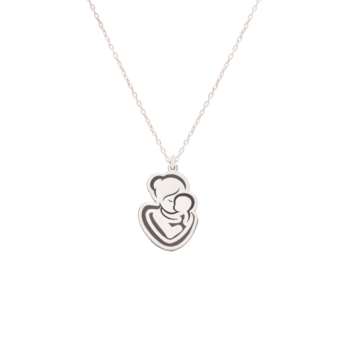 925 Sterling Silver Mother and Child Necklace