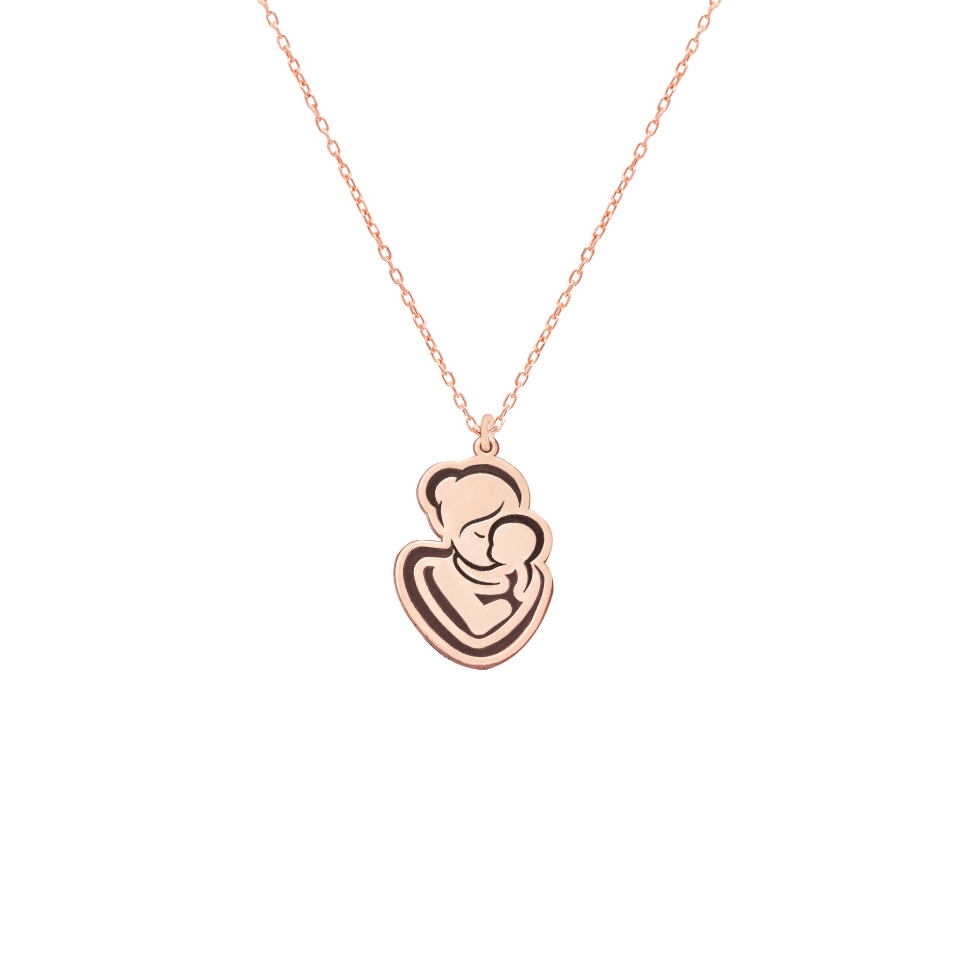 925 Sterling Silver Mother and Child Necklace