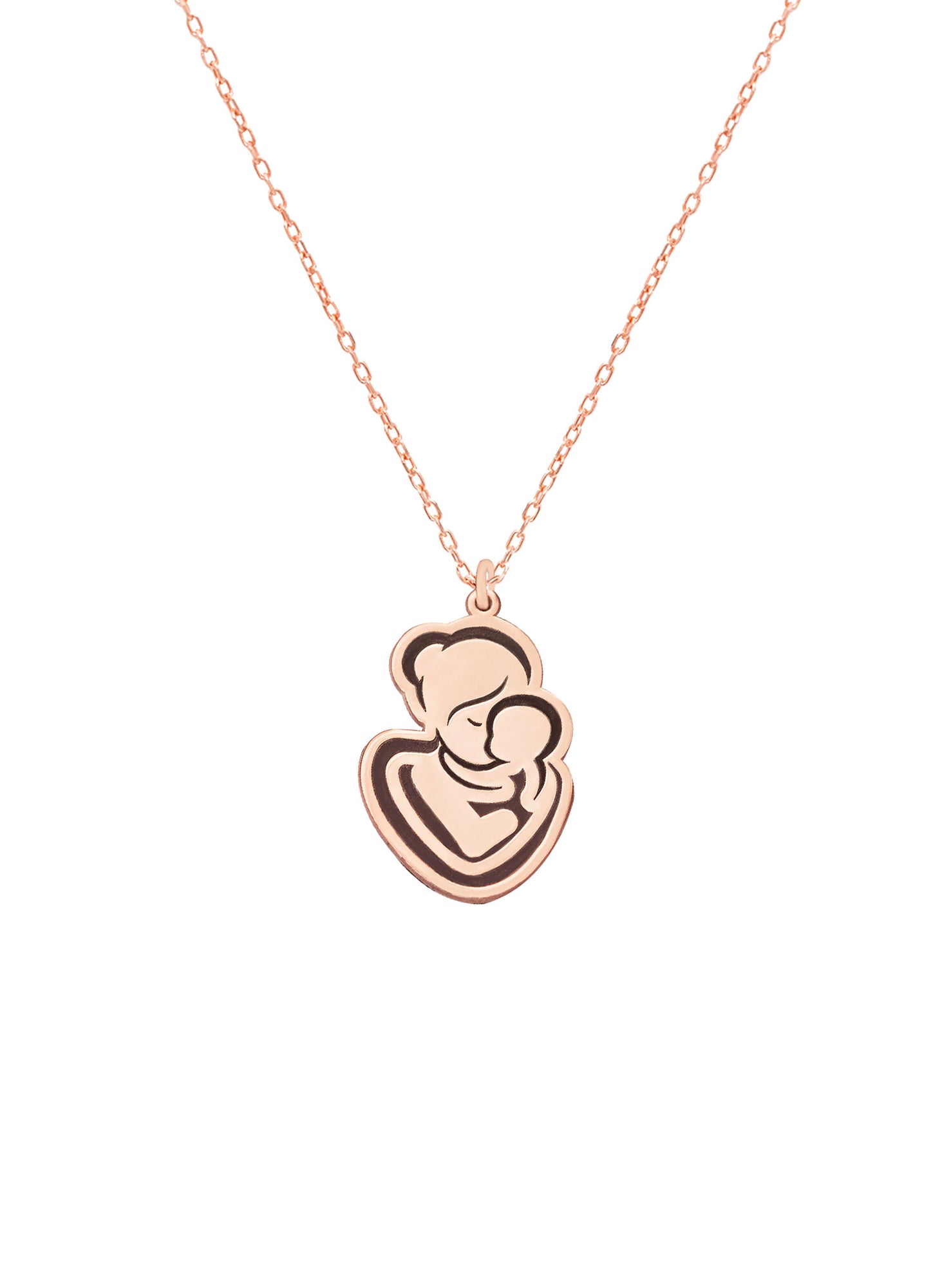 925 Sterling Silver Mother and Child Necklace