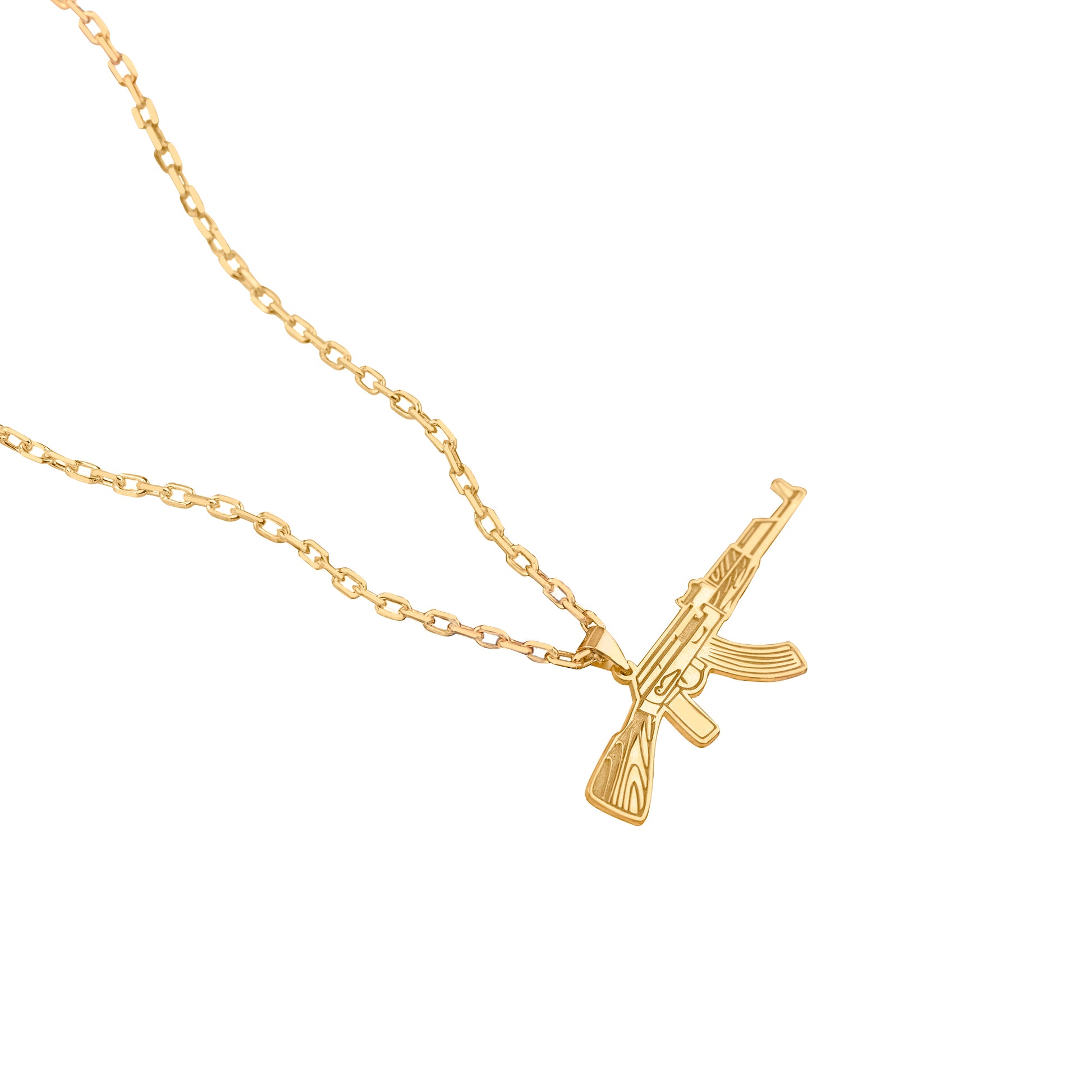 925 Sterling Silver Dainty AK-47 Necklace