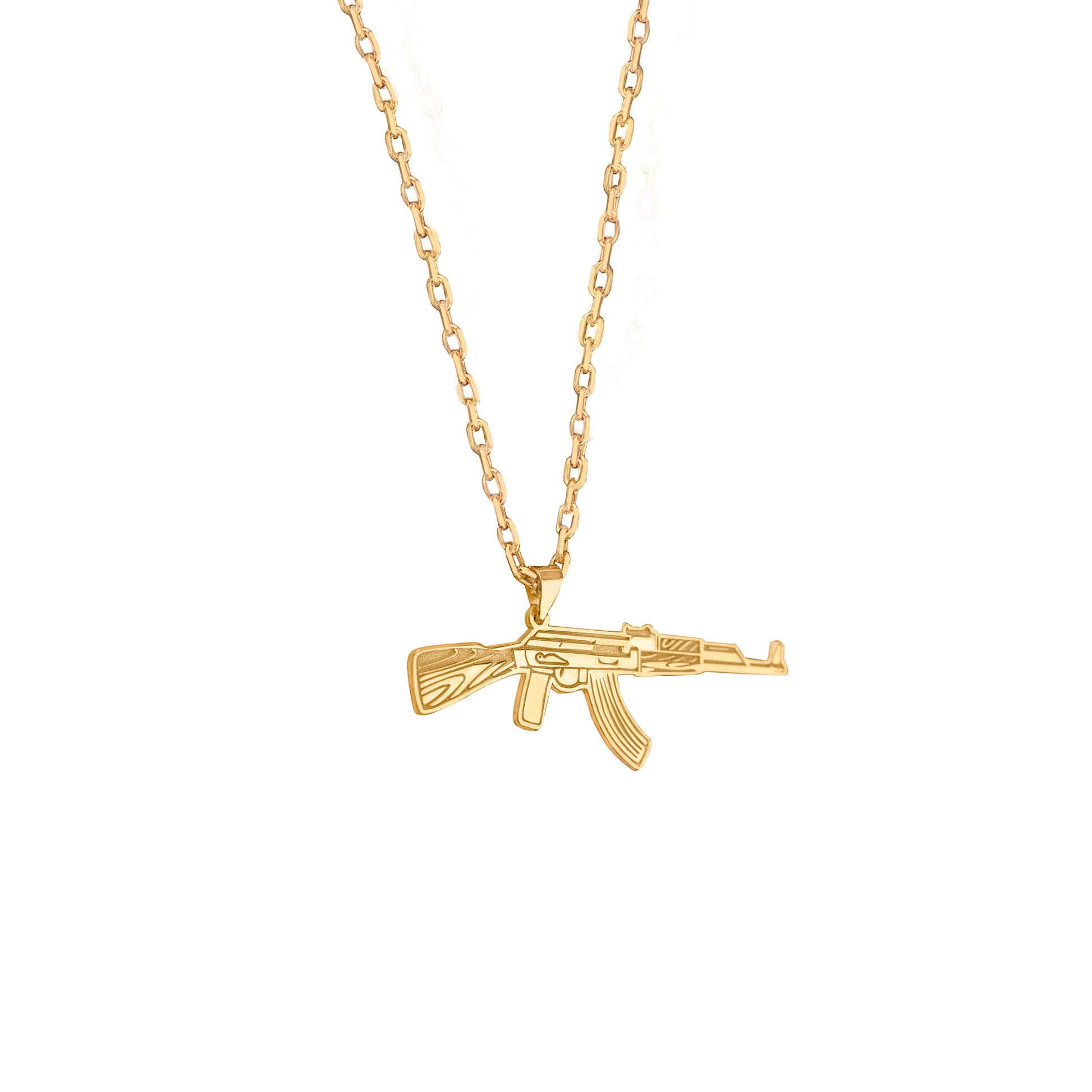 925 Sterling Silver Dainty AK-47 Necklace