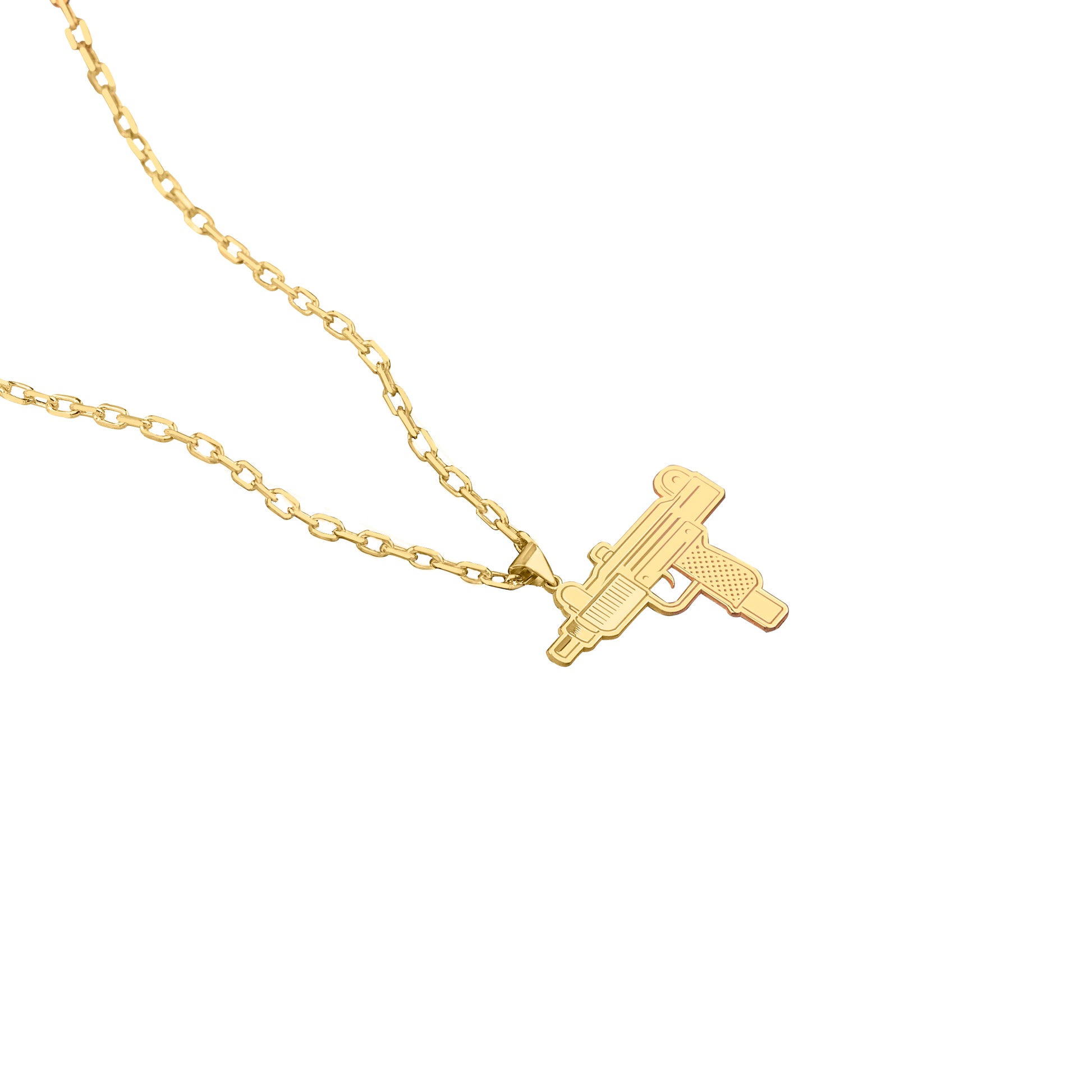 925 Sterling Silver Uzi Gun Pendant