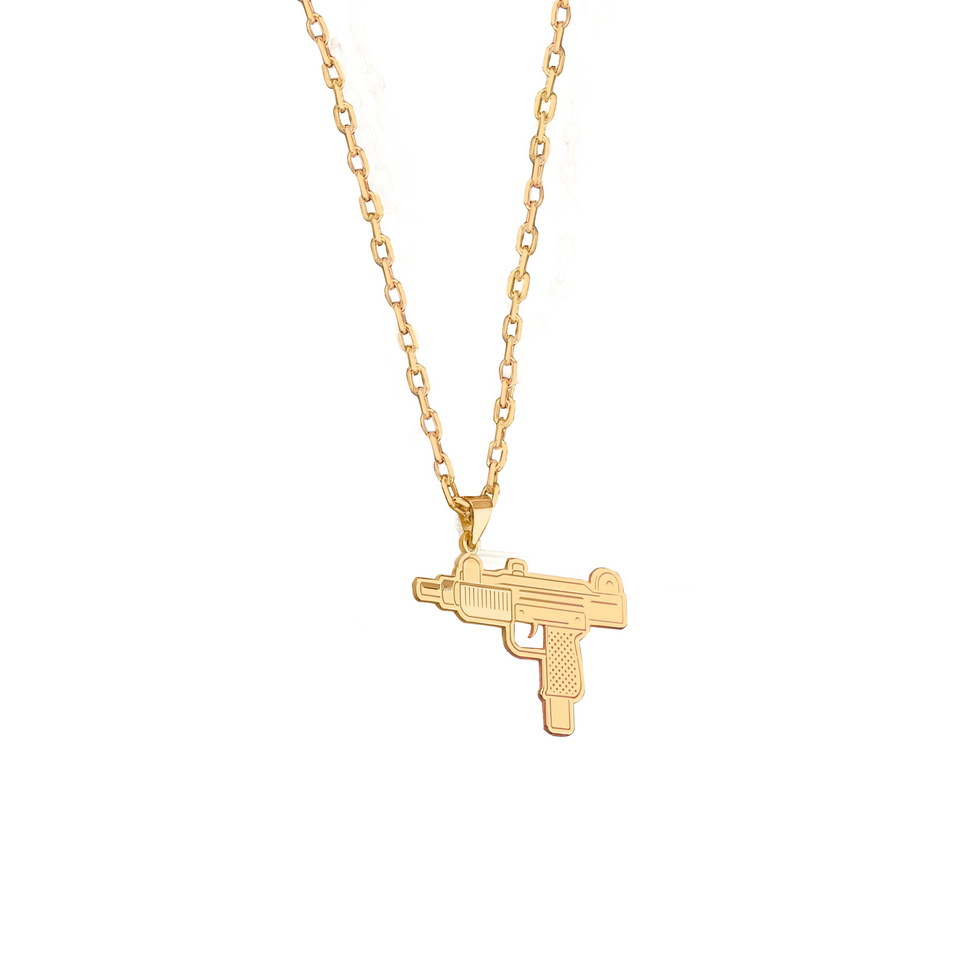 925 Sterling Silver Uzi Gun Pendant