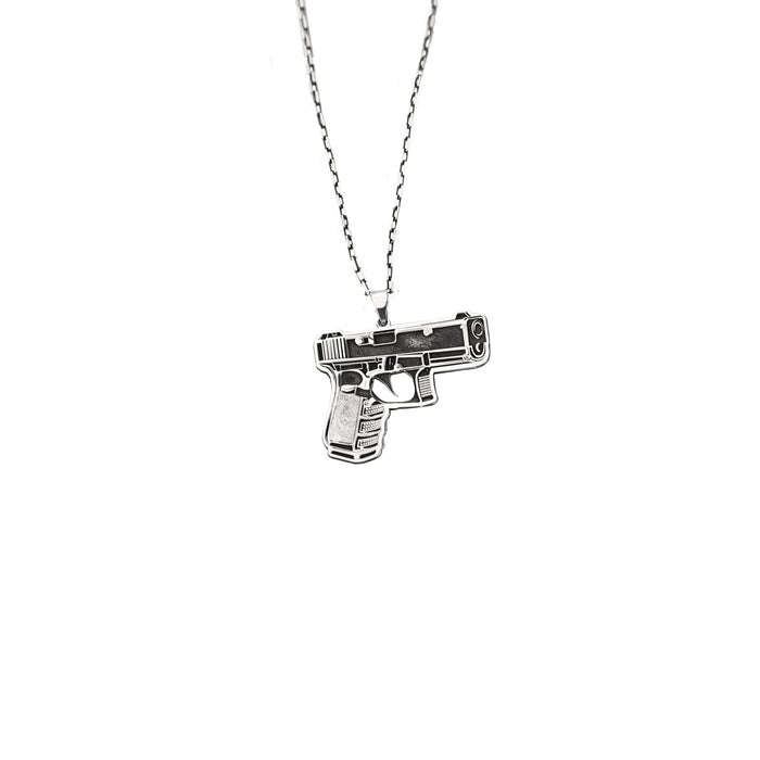 925 Sterling Silver Gun Necklace