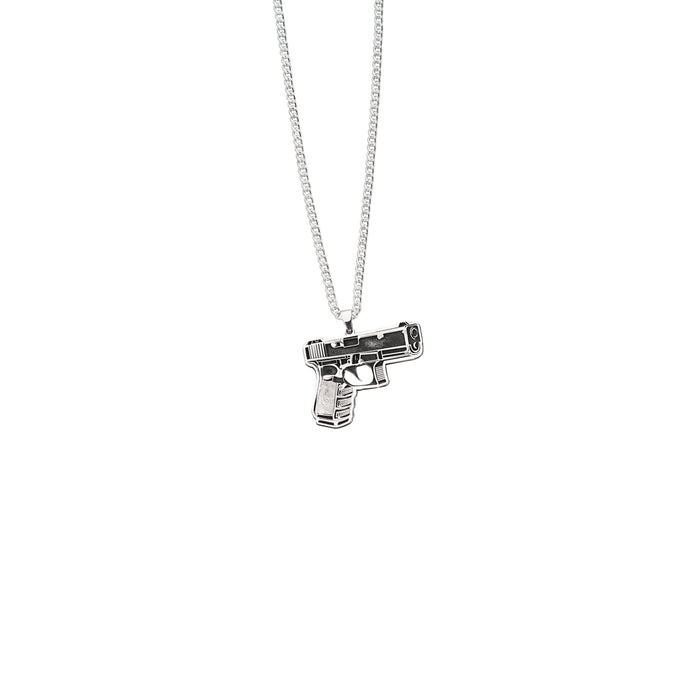 925 Sterling Silver Pistol Gun Necklace