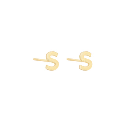 Minimalist Tiny Initial Letter Earring