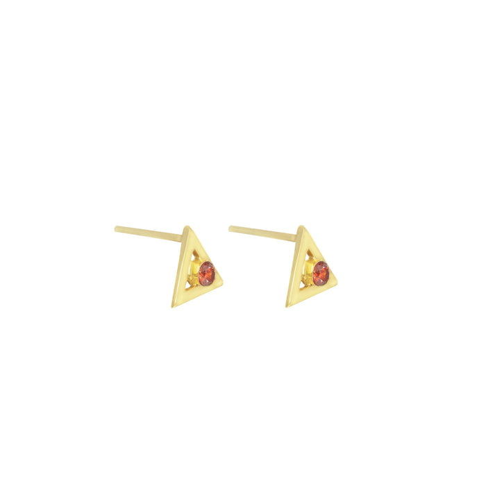 925 Sterling Silver Triangle Ear Jacket Earrings with Birthstone