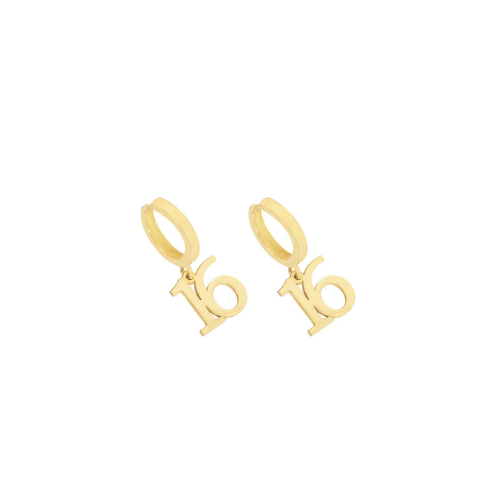 925 Sterling Silver Initial Hoop Earring