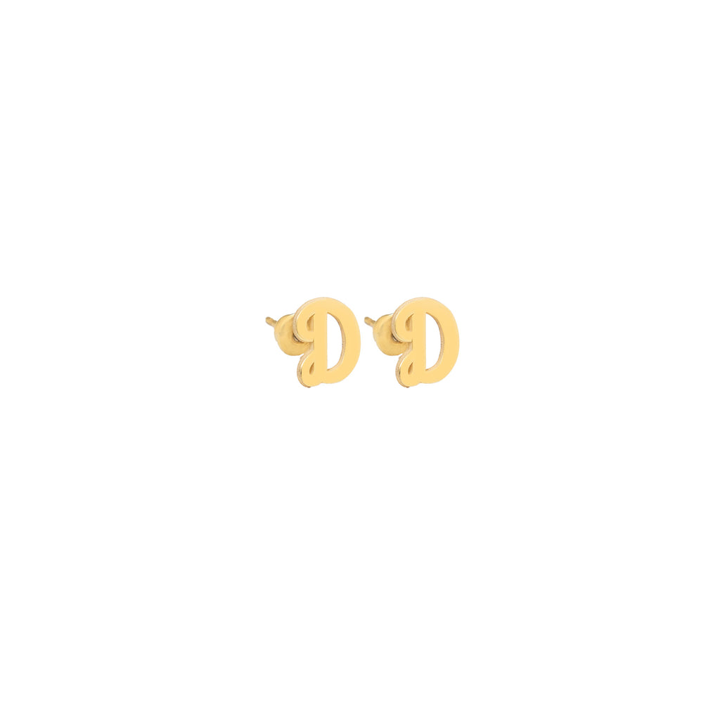 925 Sterling Silver Initial Earrings