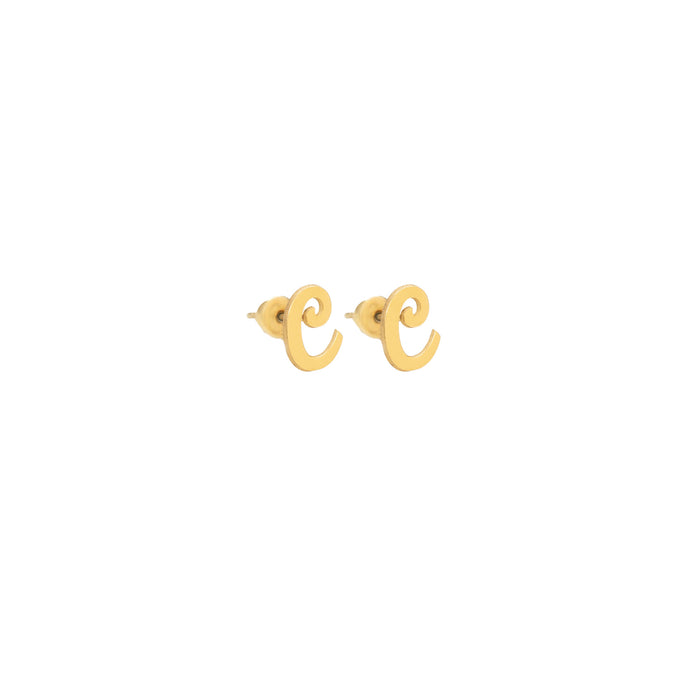 925 Sterling Silver Initial Earrings