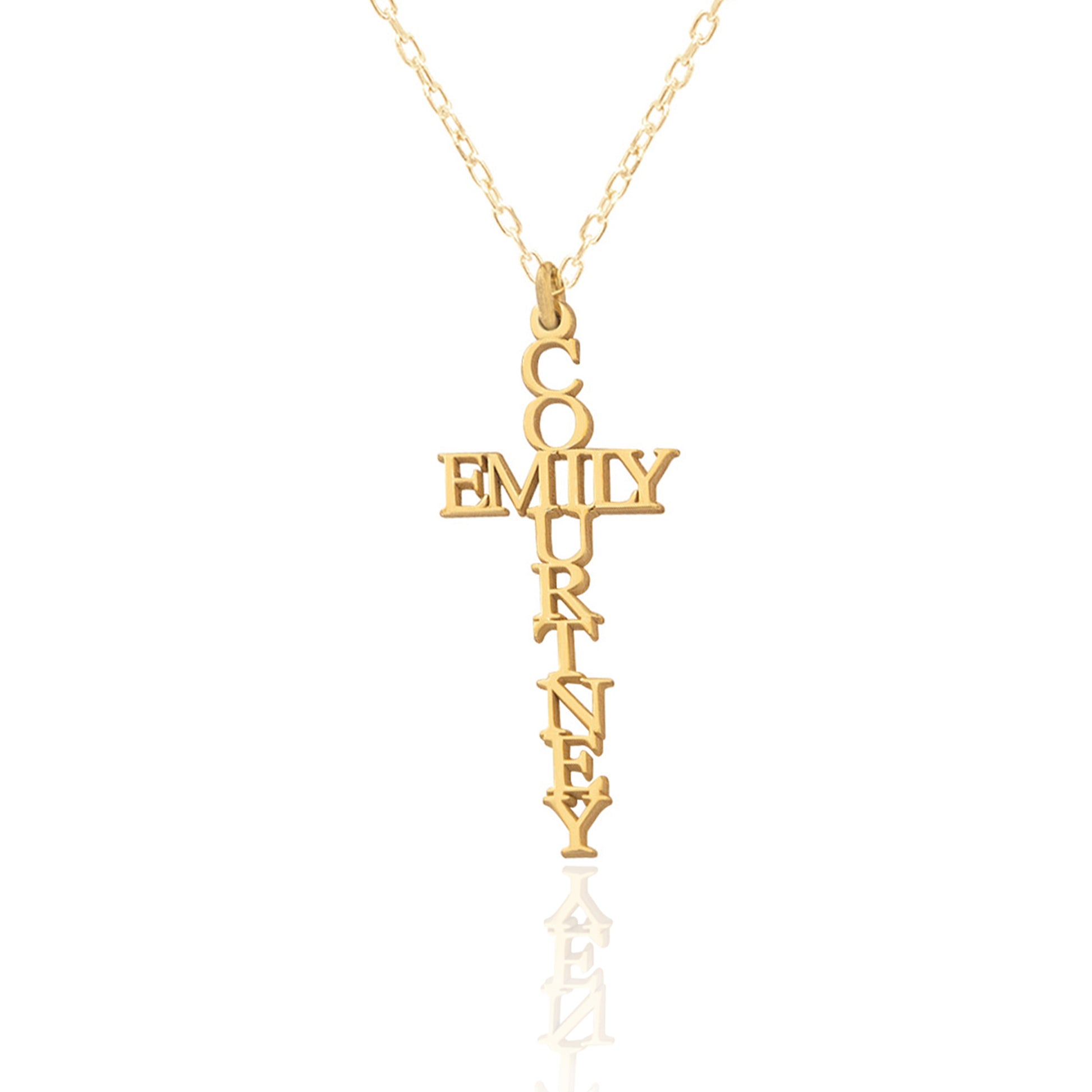 925 Sterling Silver Christian Cross Name Necklace