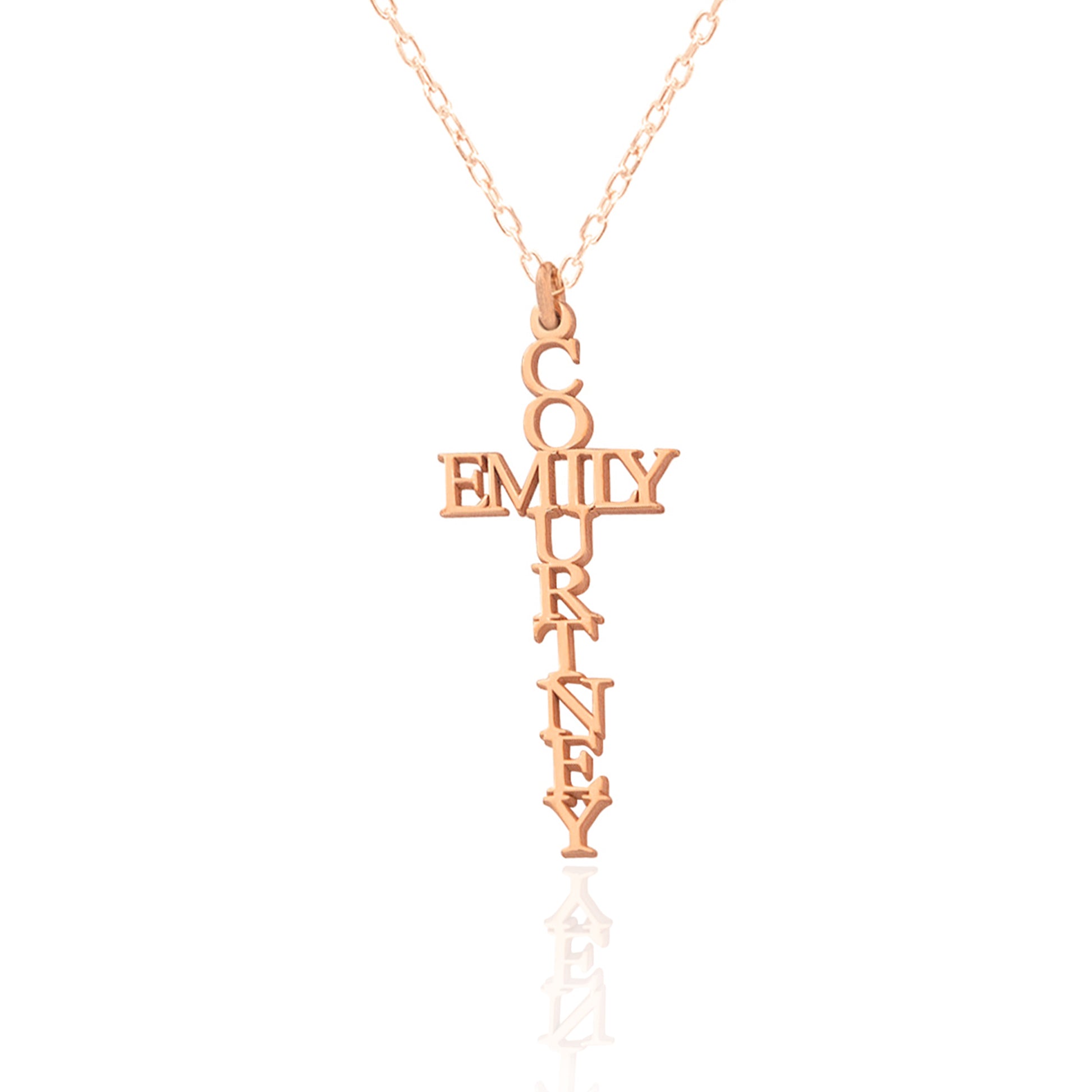 925 Sterling Silver Christian Cross Name Necklace
