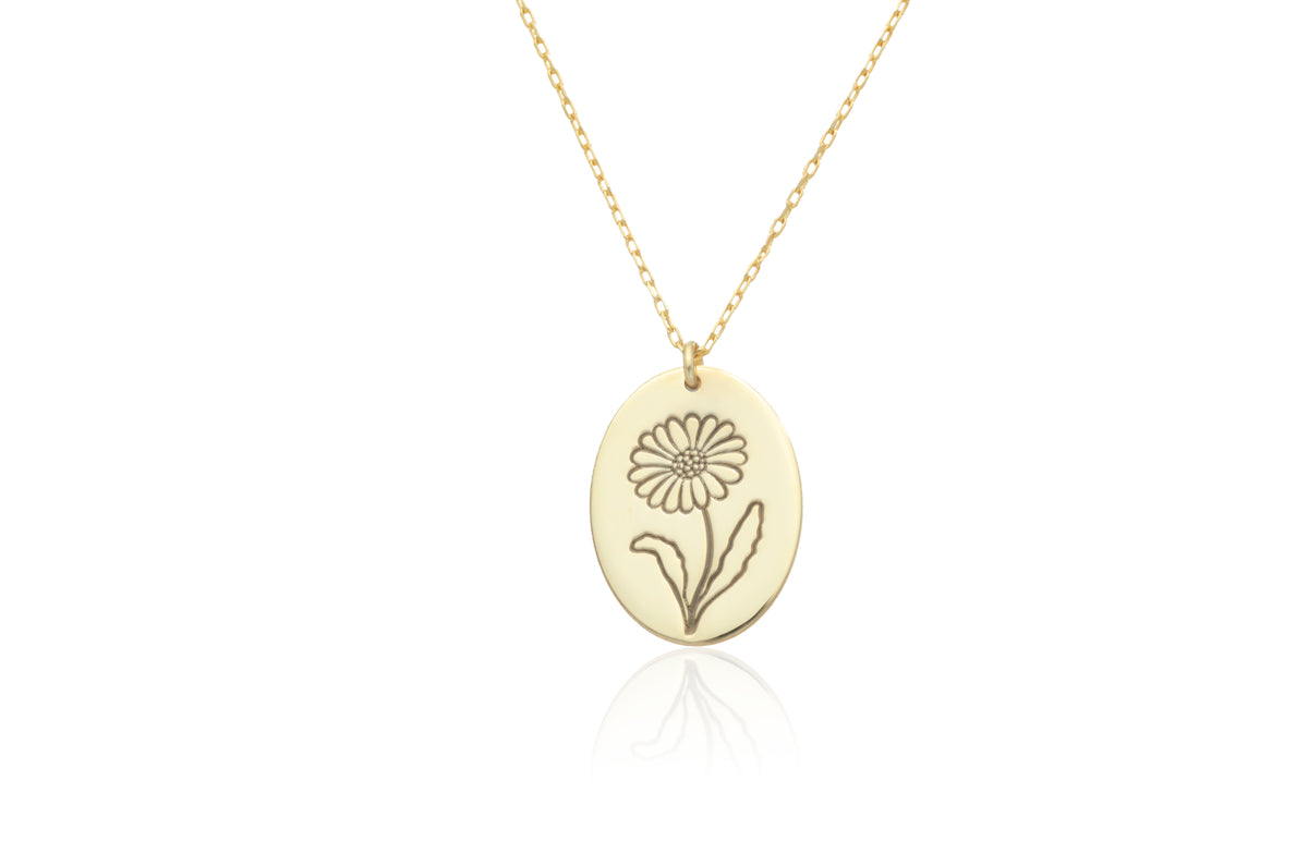 925 Sterling Silver Handmade Birth Flower Necklace