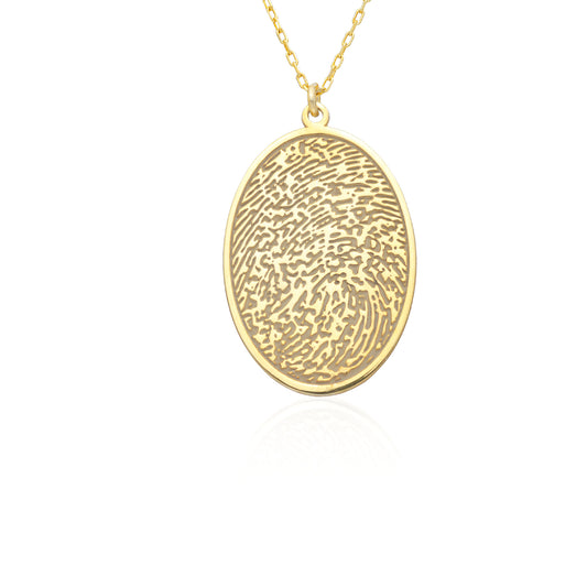 925 Sterling Silver Actual Fingerprint Necklace