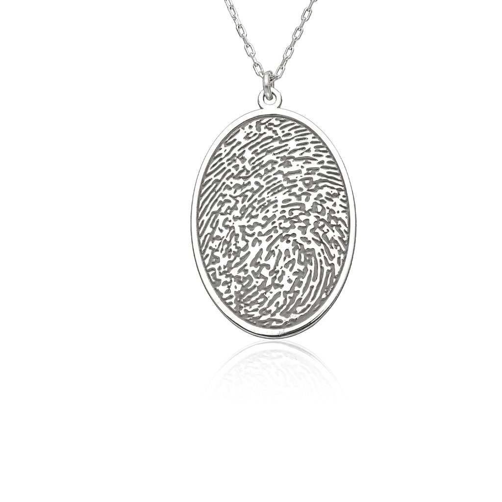 925 Sterling Silver Actual Fingerprint Necklace