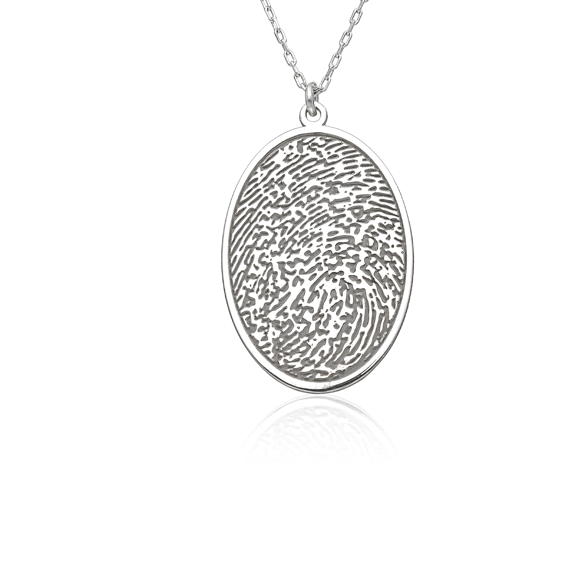 925 Sterling Silver Actual Fingerprint Necklace